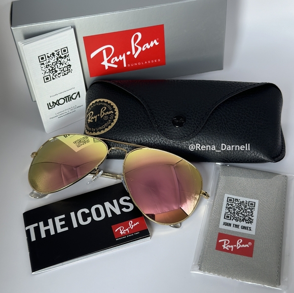 Pink RayBan Aviator Mirror RB3025 New - Picture 2 of 14